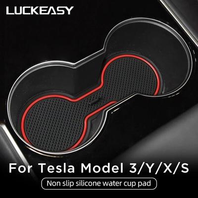 For Tesla Model 3 Y 2017-2023 Car Interior Accessories Door Slot Pad Cup Holders Non-Slip Mats Center Console Storage Pad