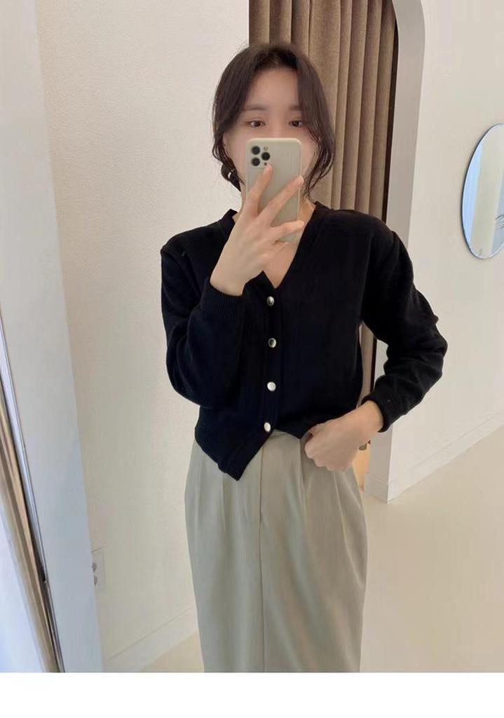 Women's 2024 V-Neck Cardigan Sweater - New Spring & Autumn Lightweight Knit Design