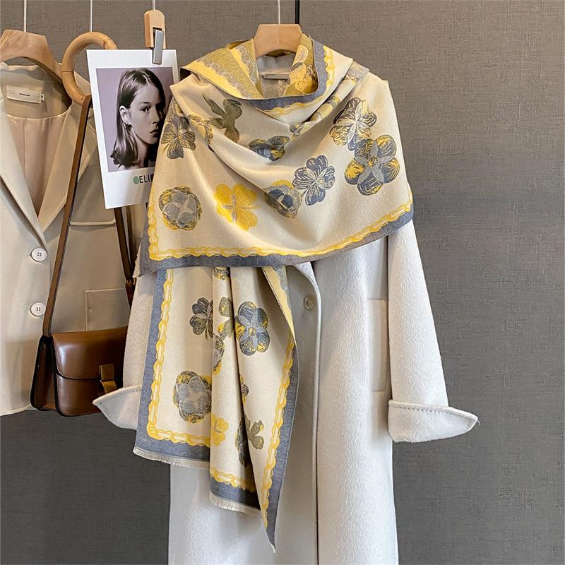 Autumn and Winter Travel Warm Cashmere Shawl Scarf Fashion Women Luxury Print Pashmina Blanket Wraps Female Poncho Bufanda