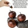 4/6-piece Natural Sapele Wood Apple-shaped Diffuser - Solid Wood Essential Oil Diffuser, Battery-free, Long-lasting Fragrance