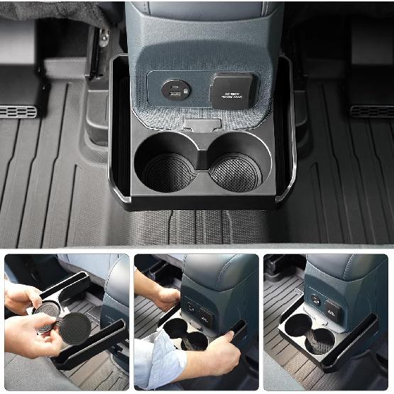 Mabett Removable Rear Dual Cup Holder For Ford Maverick -2025 Accessories, FIT Ert Expander Rear Seat Cup Holder Organizer