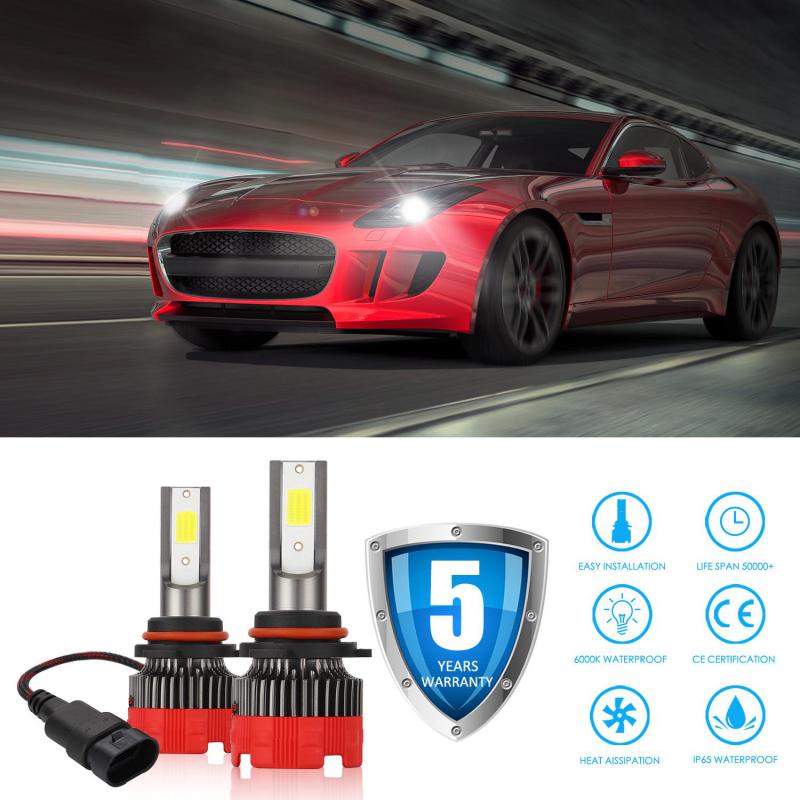 

Комплект мини-светодиодных лампочек для фар COB, настоящая аутентичная 120 Вт 26000 лм, автомобильная фара 12 В, супер яркий белый свет 6000 К 6000K синий