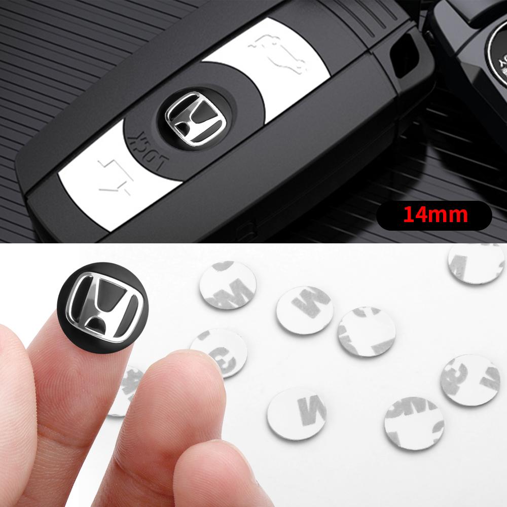 14mm 3D Badge Car Key Remote Control Emblem Stickers Decor Decal For Honda Civic CRV Odyssey Mugen Fit Accord Jazz Accessories CB0