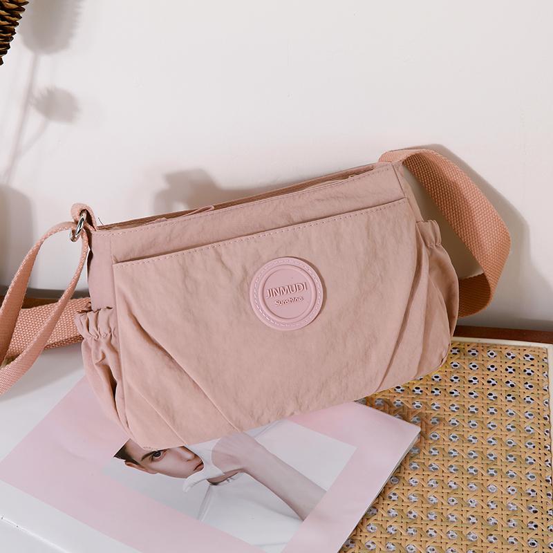 Pleated Multi-compartment Women's Bag Nylon Waterproof Lightweight Shoulder Bag