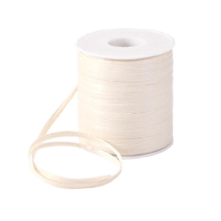 Flat Fiber Craft Cord for Crochet Weaving and Bag Making, Cotton Straw Ribbon Weaving Rope for Handmade Daily Work Use