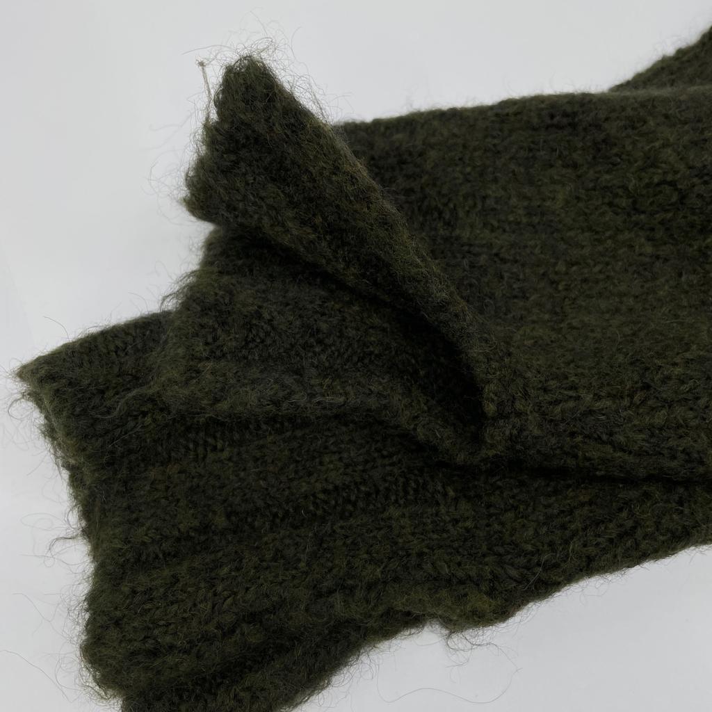 MM6 Mosqueline 21 years S52Gold Plated0091 S17770 Site Ribbon Hairy Knit tops S Moss greenUsed