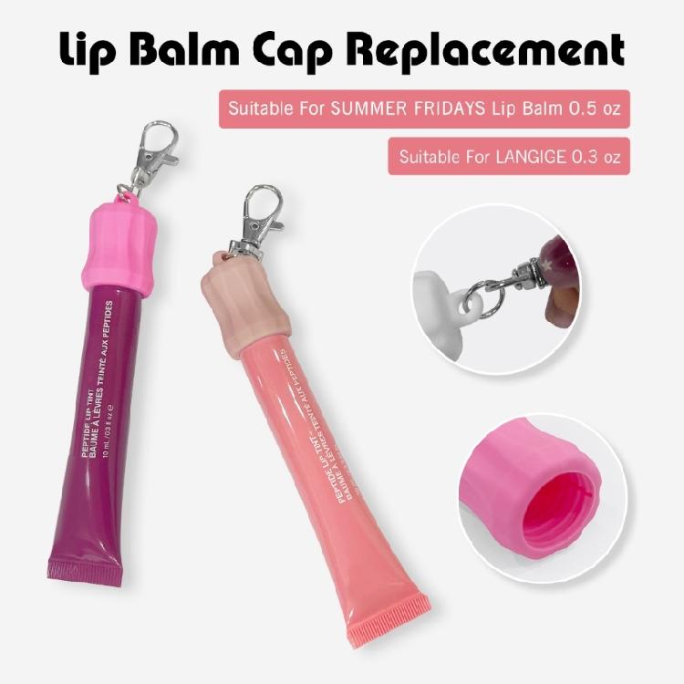 Lip Balm Keychain Caps Stylish Lip Balm Lid Key Holder Essential Key Accessory Silicone Texture Suitable for Women Girl