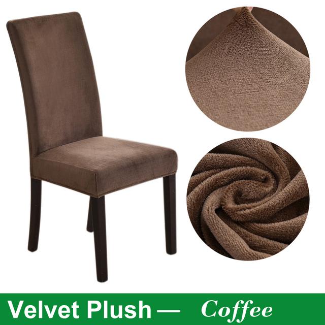 Velvet Chair Cover For Dining Room Thick Elastic Dining Chair Cover Stretch Chair Slipcover Cover For Chair Kitchen Chair Cover for Home