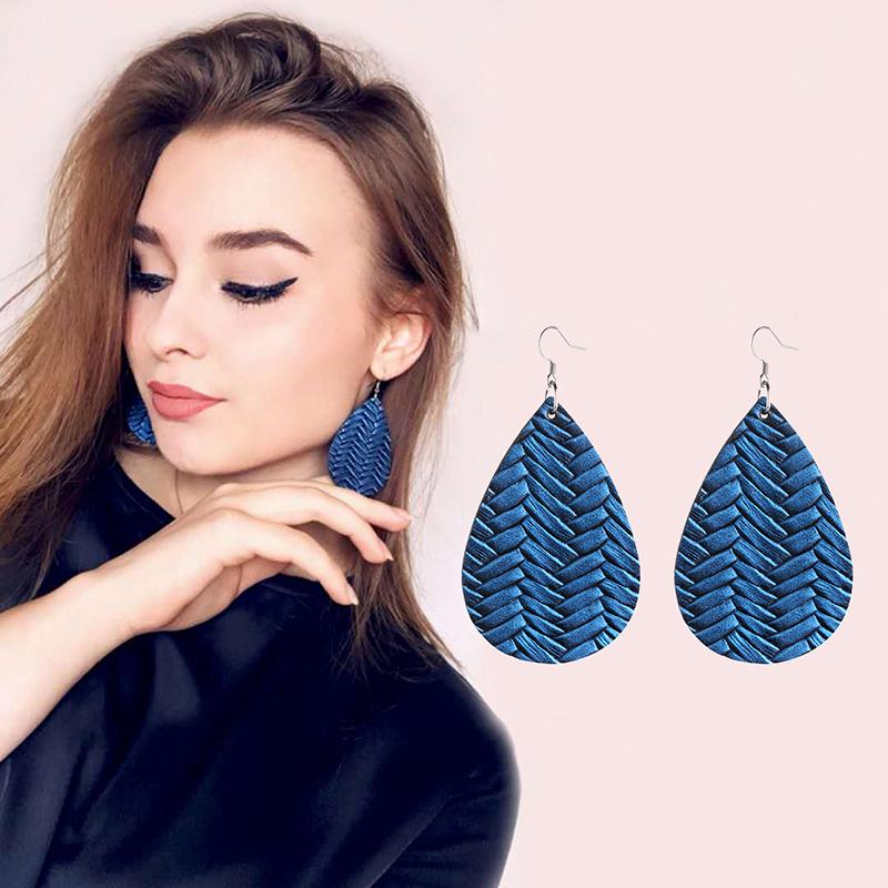 Fashion Teardrop Soft Faux Leather Earrings For Women Lightweight Drop Earings Jewelry Antique Dangle Earrings Gifts Wholesale KTJ