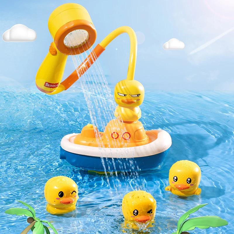 Baby Badespielzeug Wasserspiel Piratenschiff Entenmodell Wasserhahn Dusche Elektrisches Sprühgerät Für Kinder Schwimmen Badezimmer Kinder Geschenke