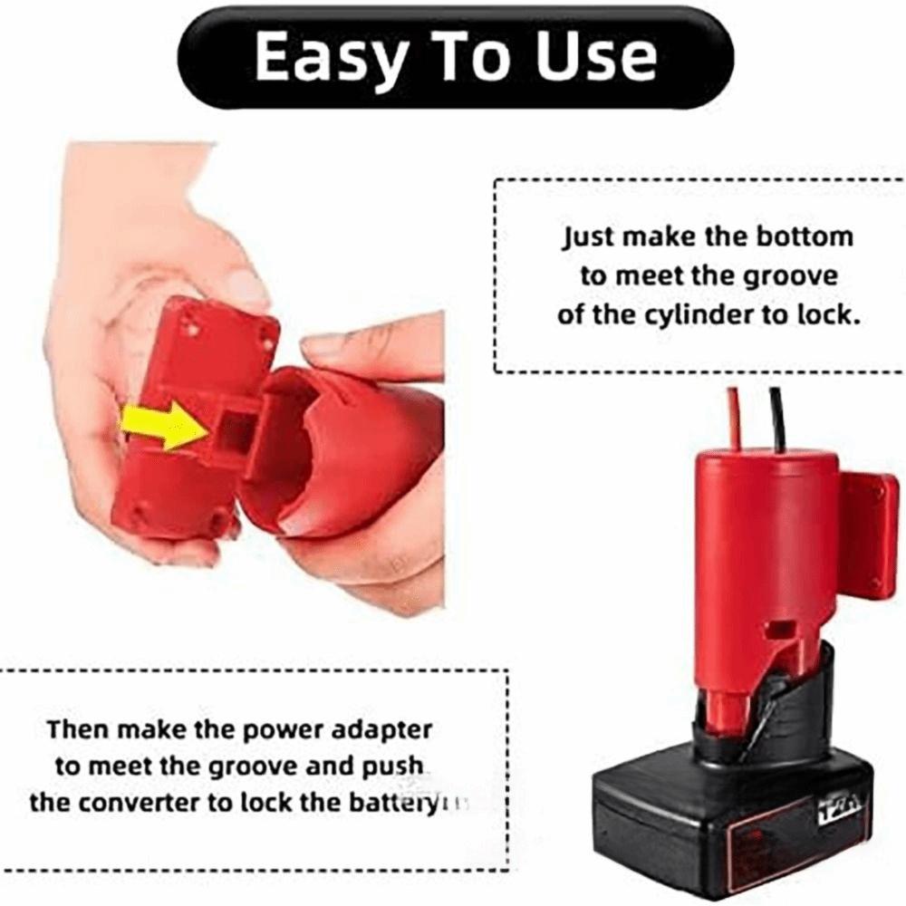 Fuse Battery Adapter 12AWG Wire Battery Conversion Kit Power Connector for Milwaukee M12 Robot