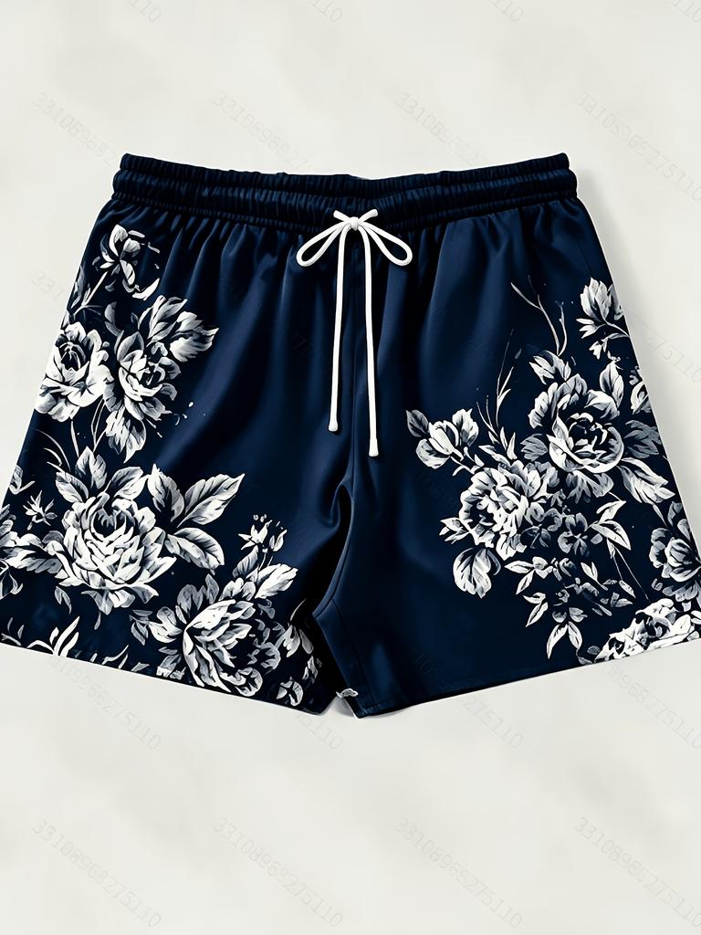 The latest pattern print summer trendy shorts and beach pants, casual style, floral theme design