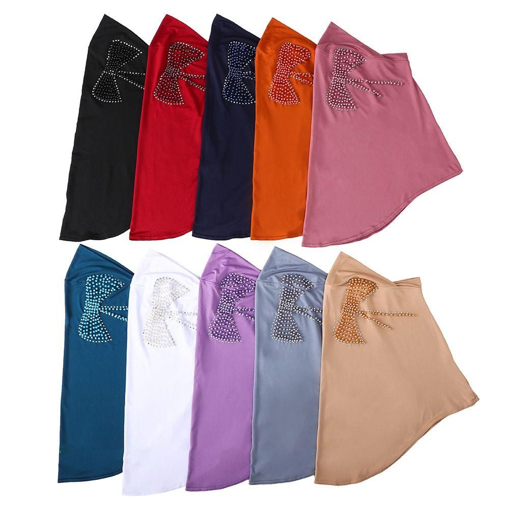 Full Cover Spandex Instant Hijab Solid Color Breathable Underscarf Elastic Islamic Scarf Islamic Wear