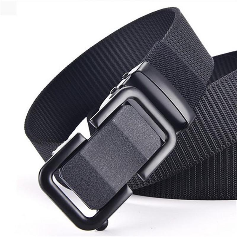 Herren Zahnloser Automatikverschluss Nylon Canvas Gürtel mit Metallschließe