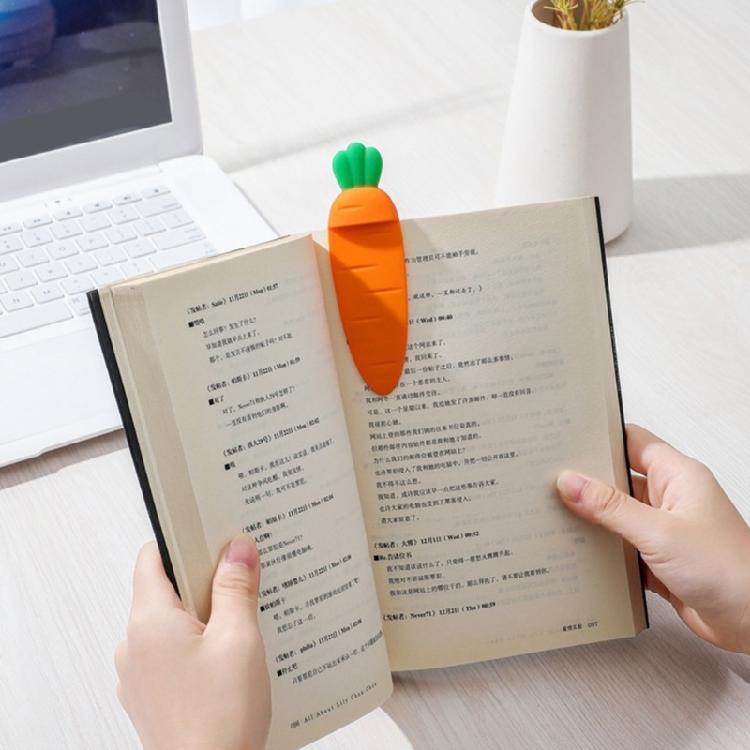 Decorative Bookmarks Carrot Page Markers Silicone Bookmarks Simple Book Markers Creative Bookmarks for Reading