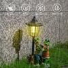 Garden Frog Statue Solar Post Lamp Decor Lawn Porch Display Ornament for Spring
