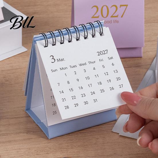 Academic Year Desktop Planner 2027-2028 Mini Standing Flip Desk Calendar, 18 Month from Jan. Professional Planning Calendar 2027 to Jun. 2028, Pocket
