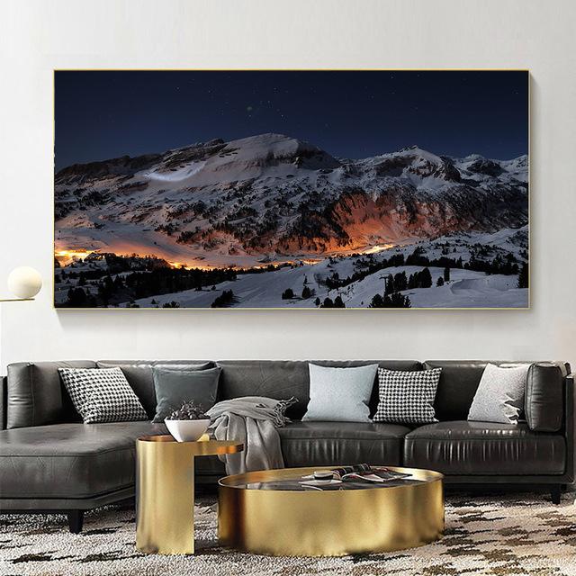 

Небо, ледяные горы, луга, природный пейзаж, закат, холст, живопись, постеры и принты, настенные художественные фотографии, домашний декор, без рамки 20*40cm