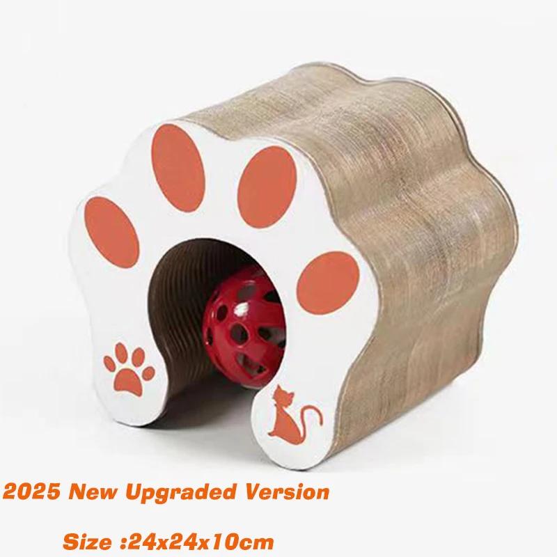 Magic Organ Cat Scratching Board Interactive Cat Toy with Ball Scalable Round Corrugated Cat Scratcher Toy Kitten Game Supplies