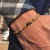 MKENEDN 6mm Natural Stone Beads Evil Eye Bracelet Reiki Hematite Elastic Bracelets For Men Women Hand Jewelry Pulseras Homme