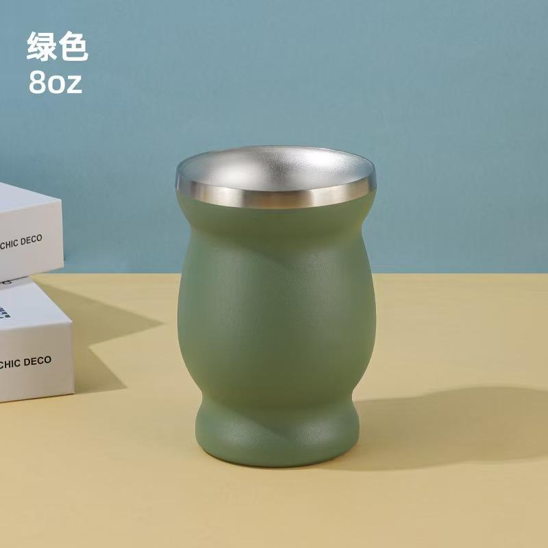 

Supply oz mini Mate cup portable gift cup with spoon vacuum thermos cup lettering 240ml without spoon зелений