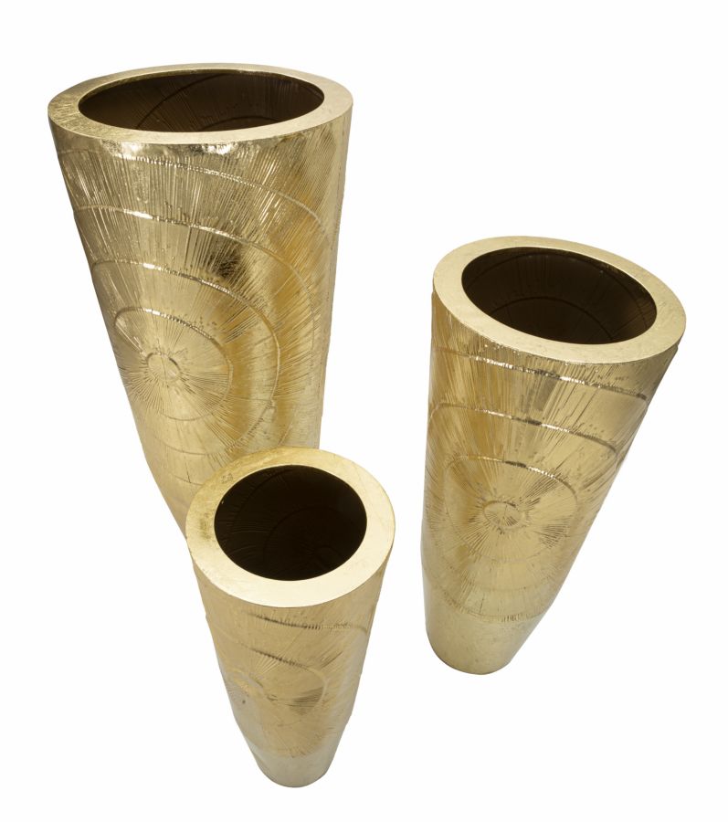 Vase Holder Goldely Set 3 Pcs Cm Ø 50.8X114.9-40X92.7-29.8X70.5