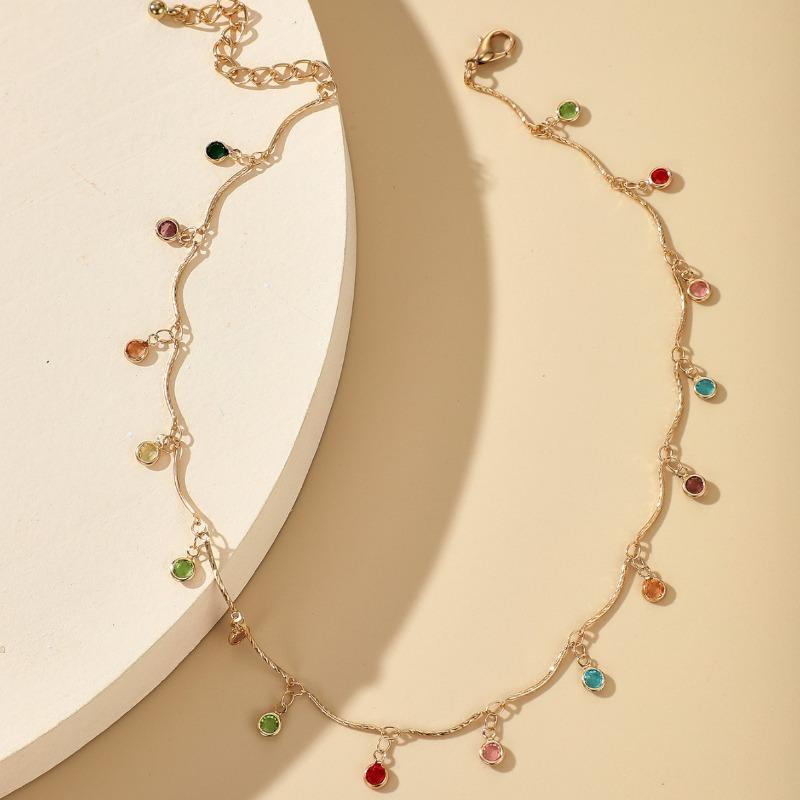 Bohemia Double Layer Daisy Clavicle Chain Necklace for Women Colorful Flower Starfish Pendant Metal Chain Choker Party Jewelry