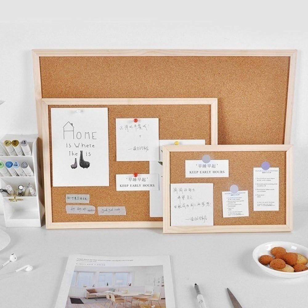 Wooden Frame DIY Cork Display Panel Wood Decorative Cork Board Hanging Soft Photo Background