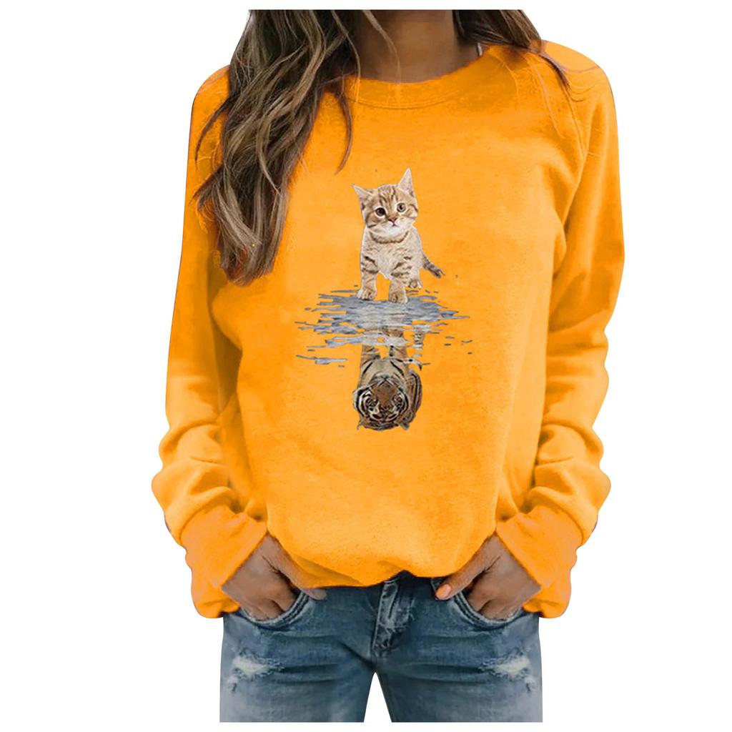 Winter Womens Casual Tops Ladies Print Sweatshirt Blouse Tee Sweater