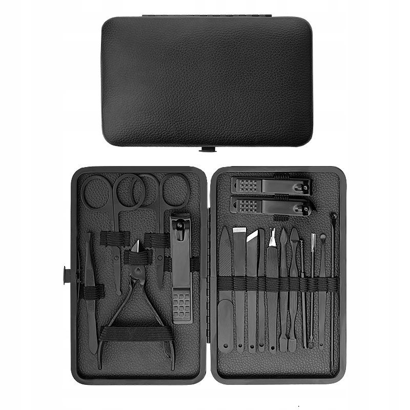 Manicure Pedicure Face Travel Set 18 Pieces Xxl Matte Black