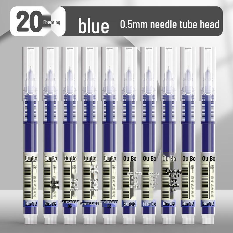 Quick-Dry Black 0.5 Gel Pen - Rollerball & Brush Tip for Exams and Schoolwork