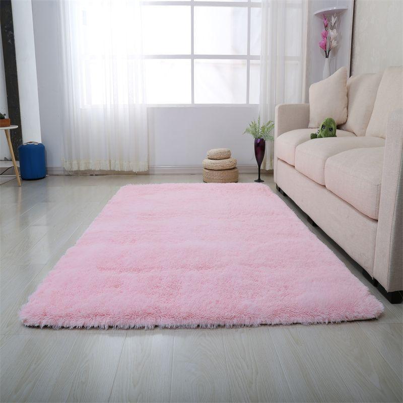 

Милый плюшевый ковер для спальни, коврик для стула, мягкий пушистый ковер, украшение для гостиной, комнаты для девочек, мохнатый коврик для ванной комнаты 100x200cm розовый