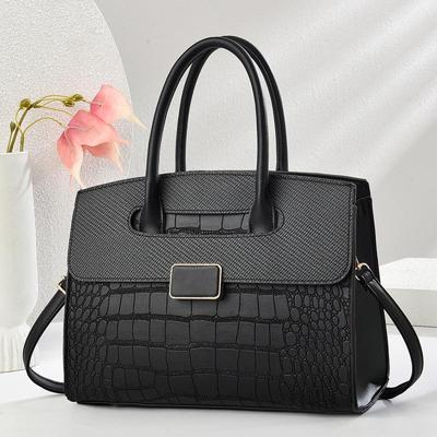 Sac à main patchwork à motif pierre de grande capacité: Sac bandoulière et sac à main polyvalent et tendance