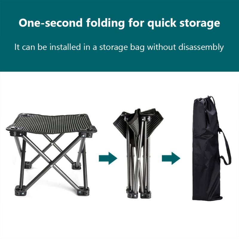 Campinghocker Tragbarer Klapphocker 450 LBS Tragfähigkeit Leichter Slacker-Stuhl für Gartenarbeit im Freien