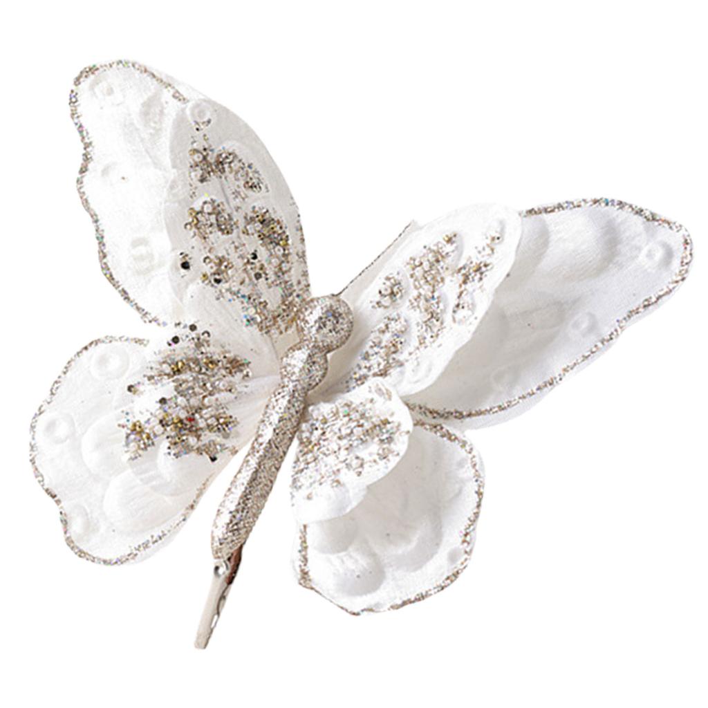 Butterflies with Clip for Wedding and Home Florals Decorations Jewelry Craft Supplies Butterfly Christmas Party Ornament