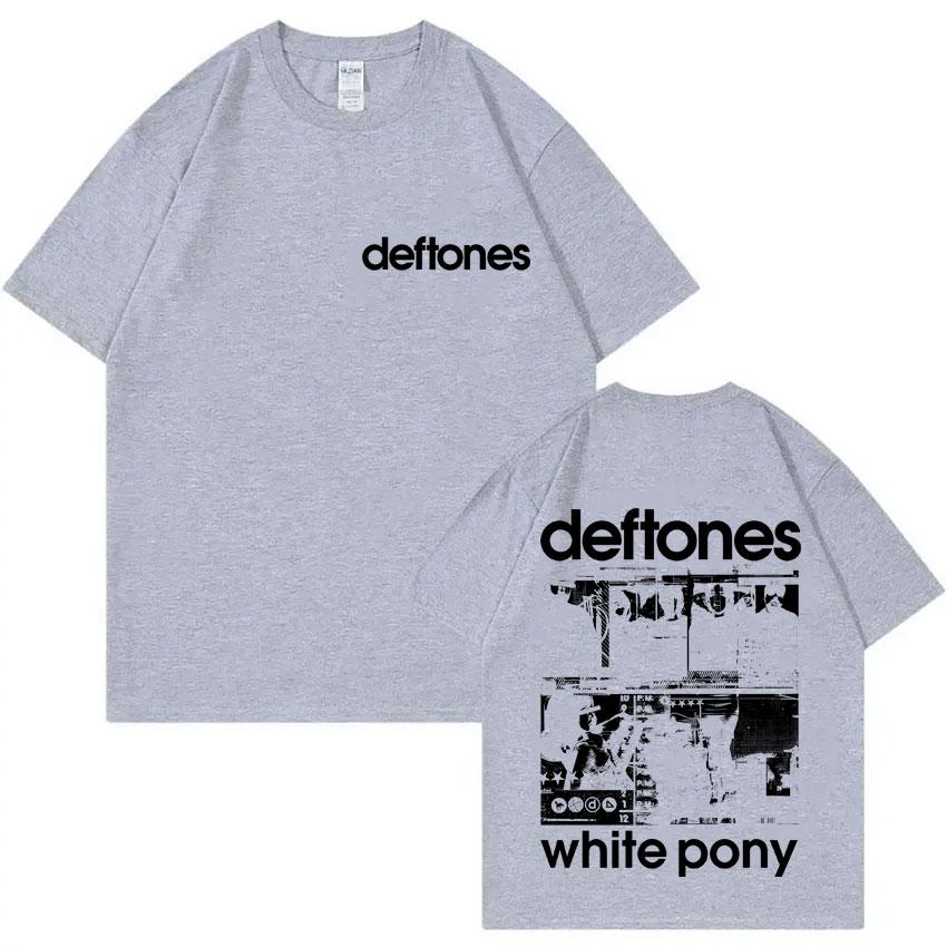 Rock Band Deftones White Pony Double Sided Print T-shirt Men Hip Hop Alternative Metal Oversized Streetwear Male Fashion Tshirt