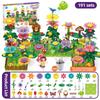 Handmade Flowers Stacking Game Toy for Children Flower Garden Building Plant DIY Assembly Toys for Kids Boy Girls Birthday Gifts
