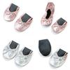 Indoor Foldable Portable Ballet Shoes Colorful Slipon Wedding Party Shoes Dance