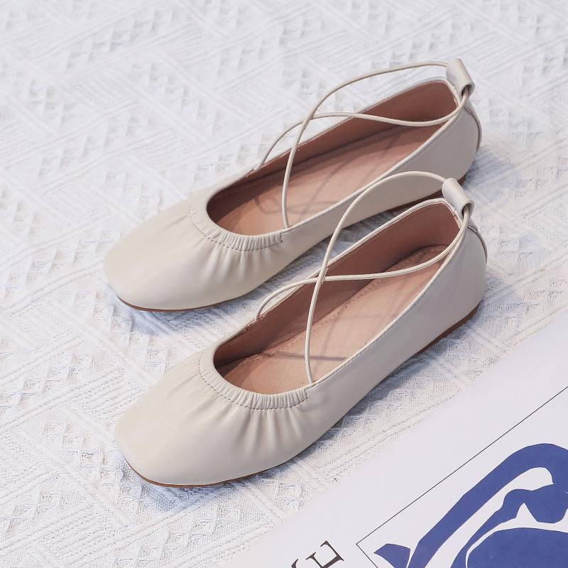 

Модные лоферы на шнуровке с перекрестной шнуровкой, женские удобные балетки слипоны, обувь для лодки босиком, женские мокасины на мягкой подошве, обувь для беременных для вождения 34 абрикосовый