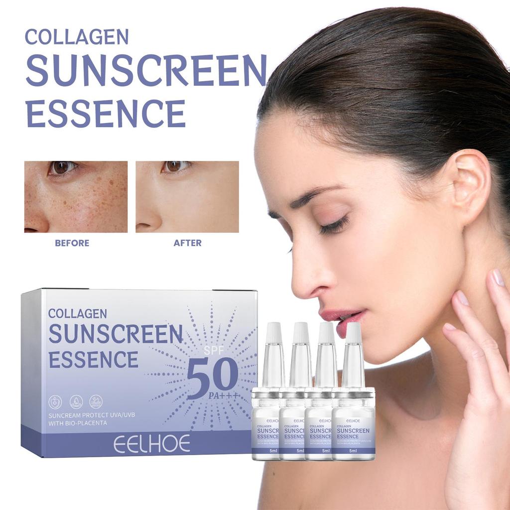 EELHOE Face Essence Collagen Moisturizing Skin Care Refreshing Brightening Rejuvenating Essence Against Strong Sunlight