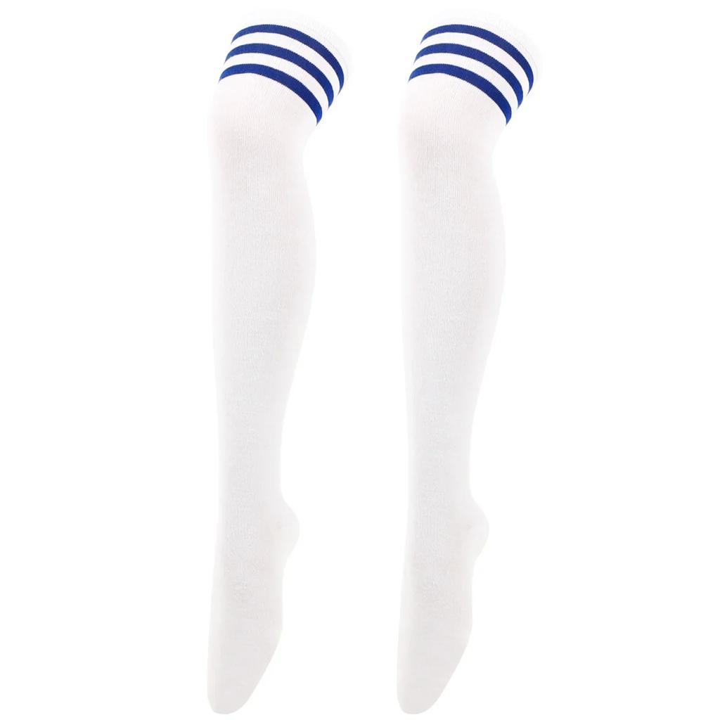Ladies Girls Long Tube Socks Black White Striped Long Socks Women Sexy Over Knee Thigh High Socks Over The Knee Stockings