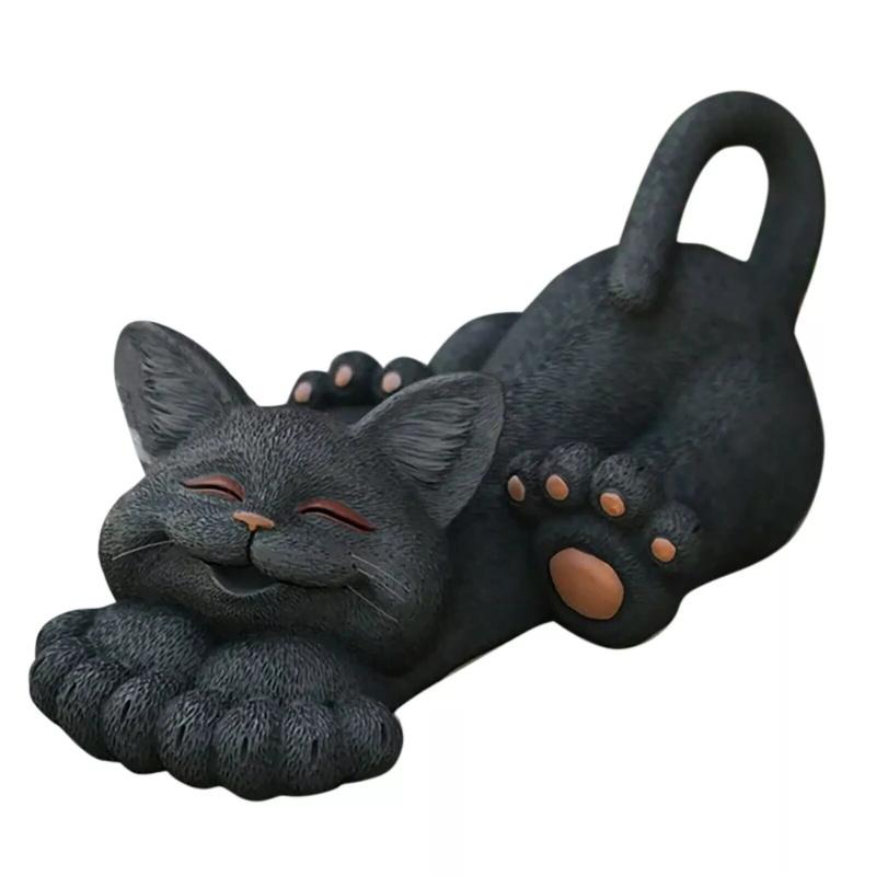 

Причудливая скульптура кошки, садовое искусство, статуэтка, украшение для дома и улицы, декор чёрный