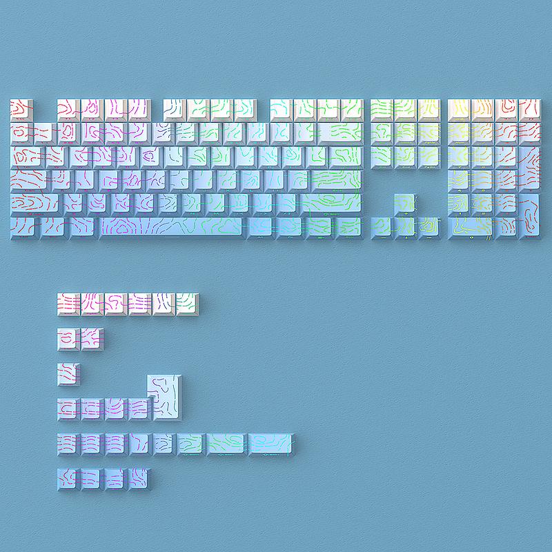 Xiaomi 134 Keys Blue Contour Side Print RGB Backlit Keycaps Double Shot PBT Keycaps Cherry Profile for MX Switches Mechanical Keyboard