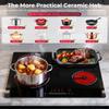 60 cm Glass Ceramic Hob 4 Plates, 4 Hobs with Oval Zone and Tri-Circle Zone, 6700 W Hob 4 Plates 59 Cm, 9 Heat Settings, Touch