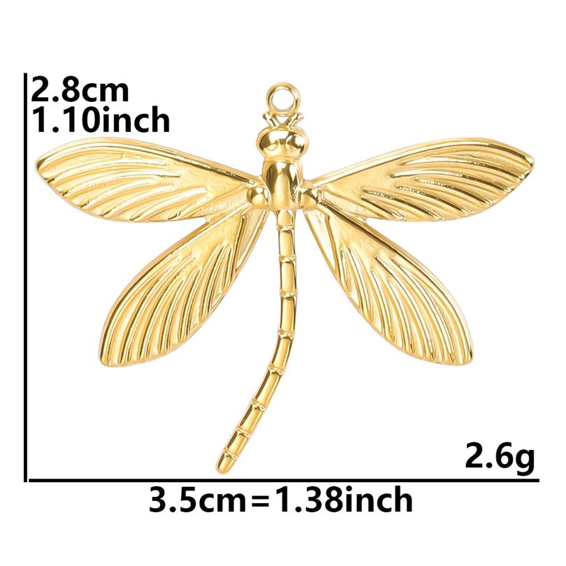 1Pc Personality Minimalism Dragonfly Pendant Necklace Metal Stainless Steel Charms Necklace Real Gold Plated For Women Jewelry