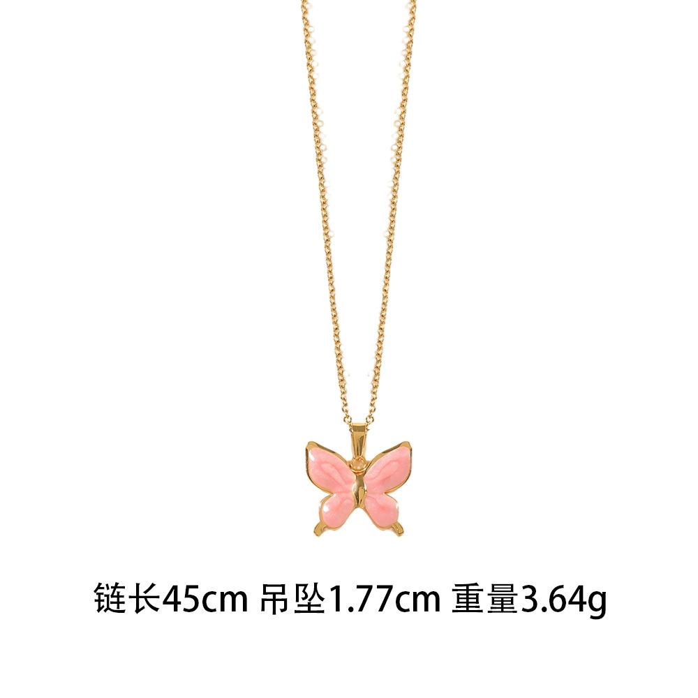 Hot-selling Fashion Japanese and Korean Sweet Butterfly Necklace, Dripping Oil Butterfly Collar, Butterfly Pendant, Collarbone Chain Pendant.