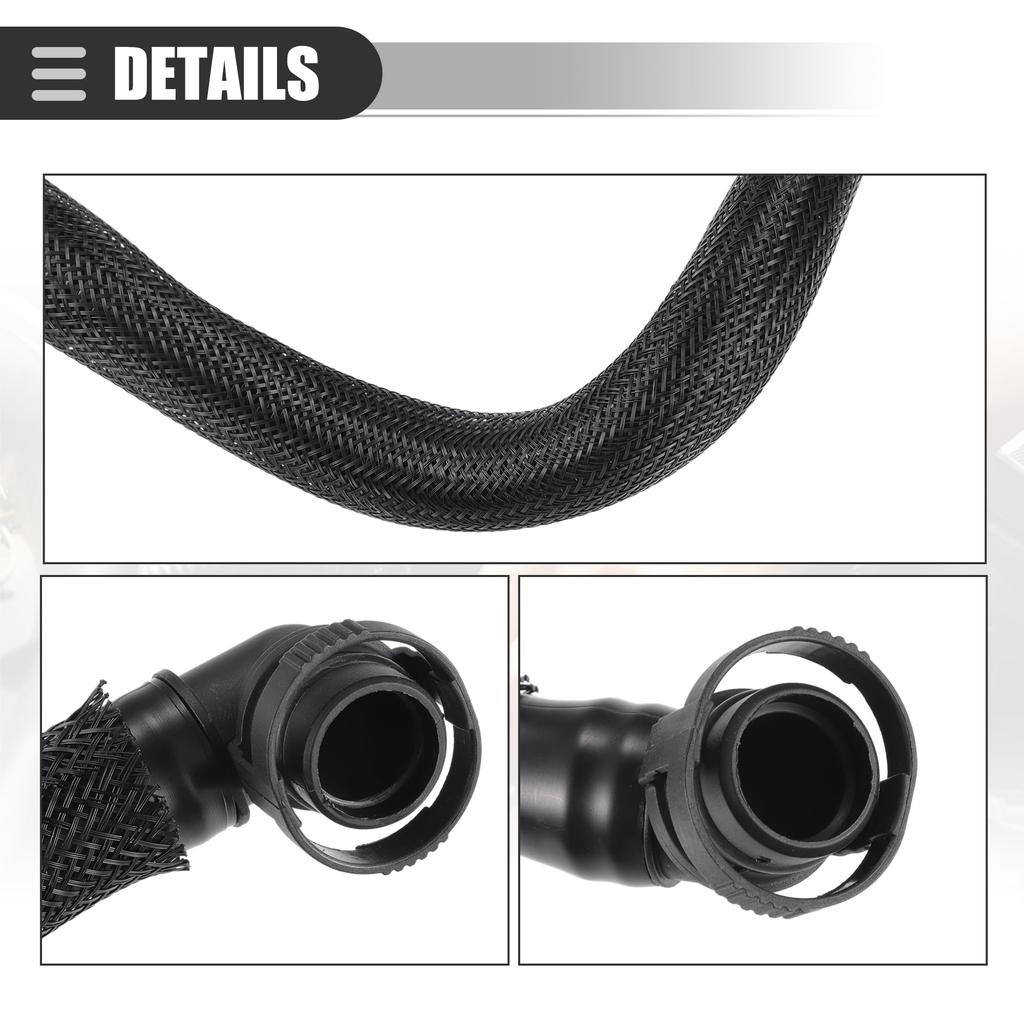 Motoforti Crankcase Vent Hose Tube, PC-V Valve Hose for Mini Cooper 1.6L 2007-2012, Plastic, Part Numbers 11157605186/11157565449, Black