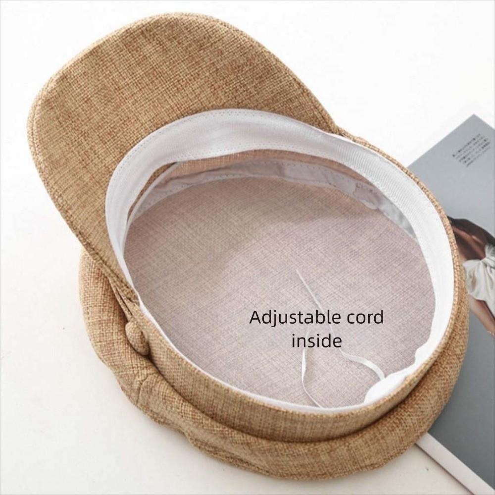 Cotton Linen Fashion Octagonal Cap Visor Hats Navy Hats Breathable Ladies Flat Cap  Autumn Summer