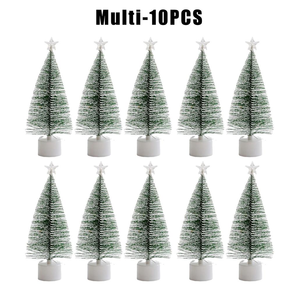 Mini Christmas Tree with Sparkling Lights Star Tree Topper Desktop Decoration for Xmas Home Festive Party Holiday Ornament
