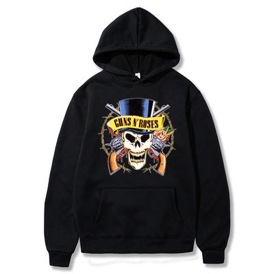 Guns N' Roses Hoodies Muziek Hard Rock Band Skull Print Streetwear Unisex Damesmode Oversized Sweatshirts Hoodie HipHop Pullover